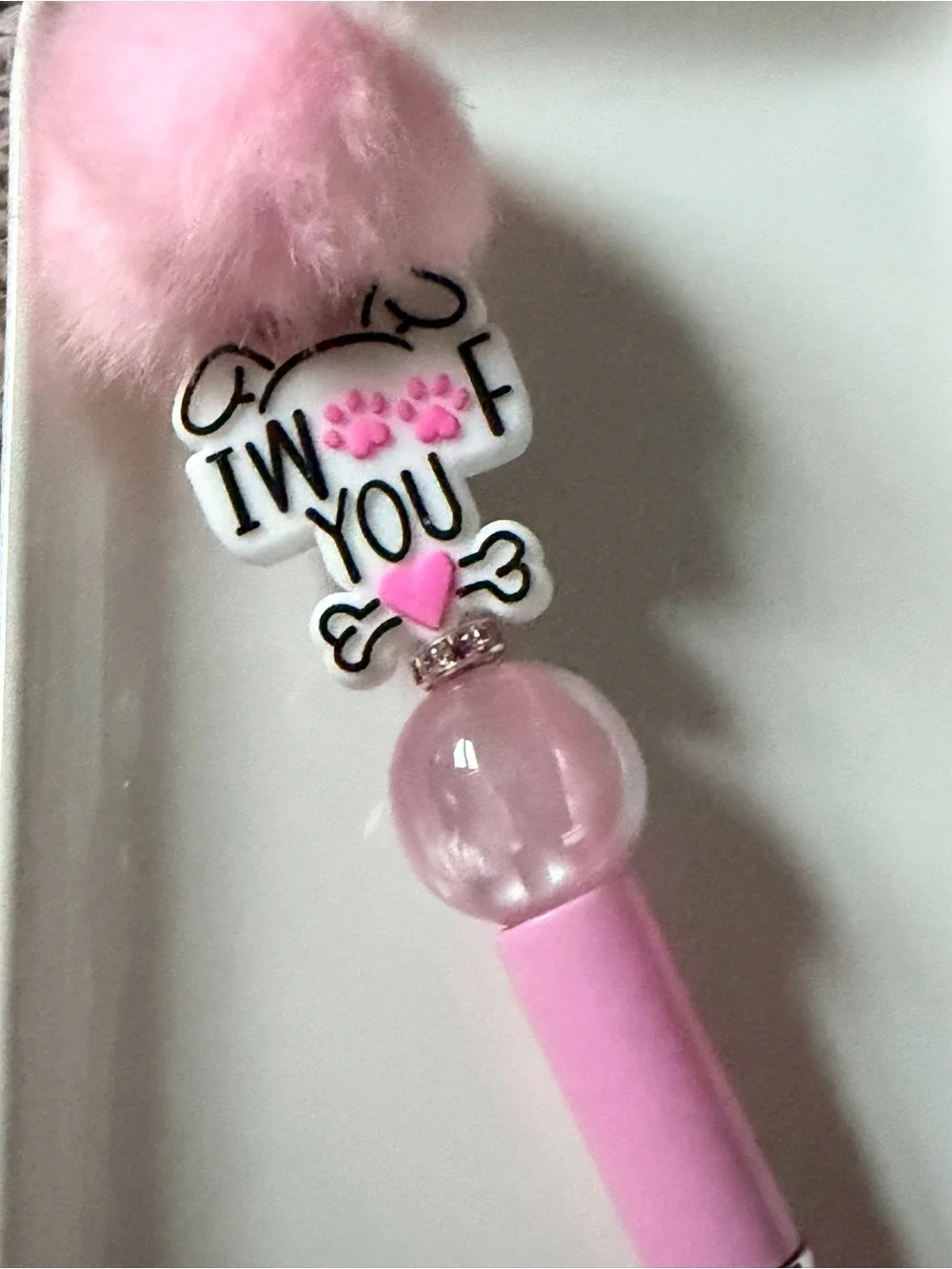 Beaded Pom Pom pen